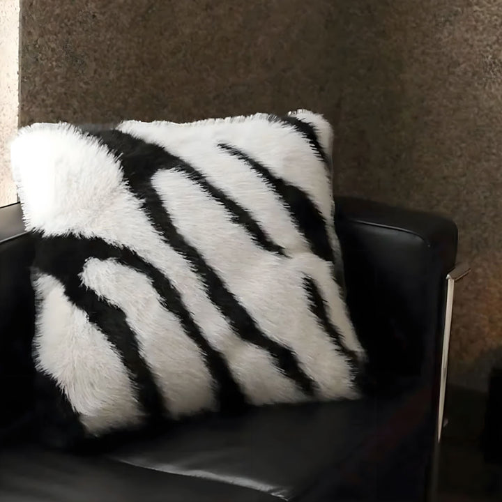 Fluffy Faux Fur Throw Pillow texture detail
