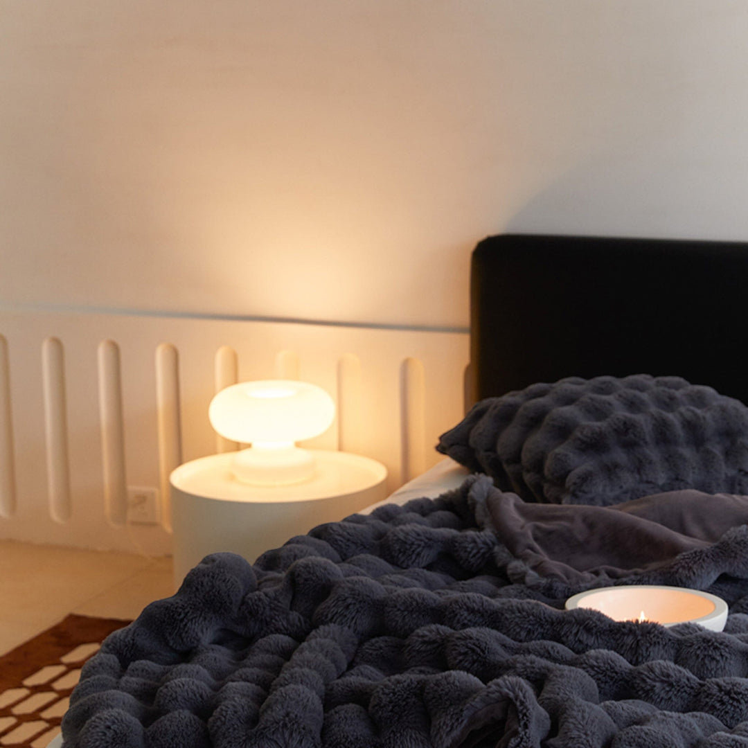Fluffy Glam Faux Fur Blanket folded detail
