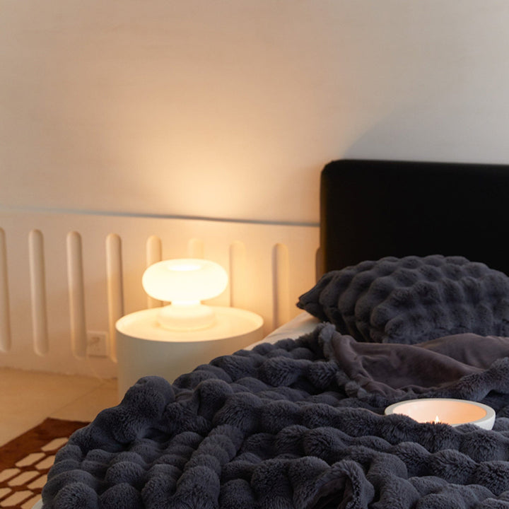 Fluffy Glam Faux Fur Blanket folded detail