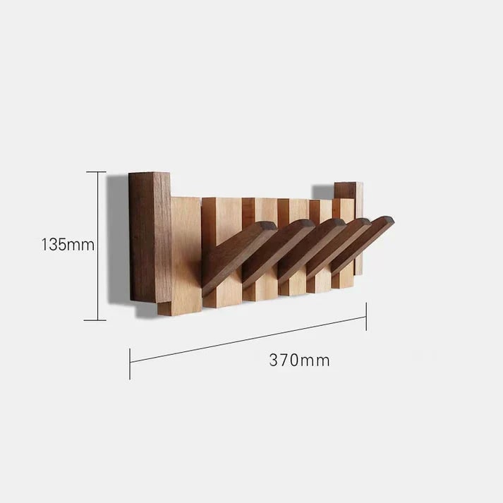 Folding wooden wall coat rack dimensions diagram