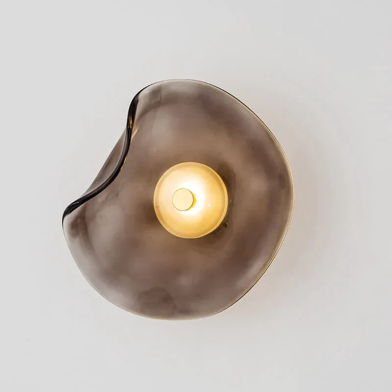 Smoke Grey Frosted Glass Wall Sconce front view