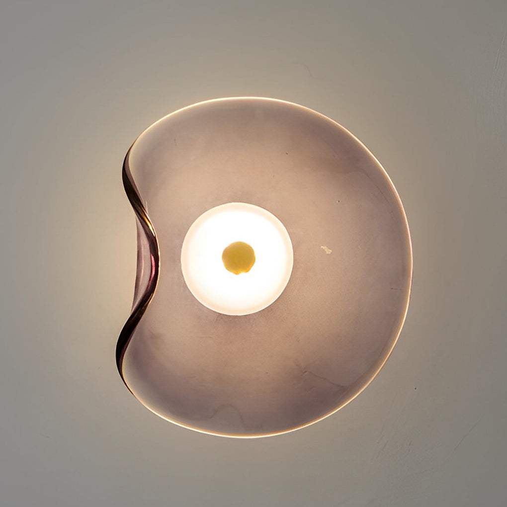 Frosted Glass Wall Sconce lit glow detail