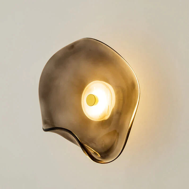 Smoke Grey Frosted Glass Wall Sconce detail view
