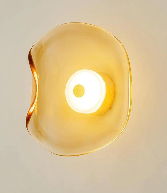 Amber Frosted Glass Wall Sconce detail view