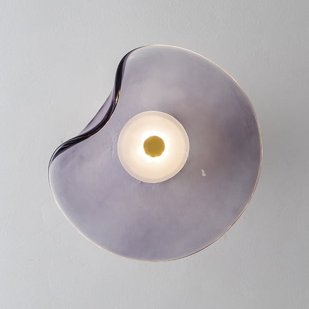 Smoke Purple Frosted Glass Wall Sconce front view