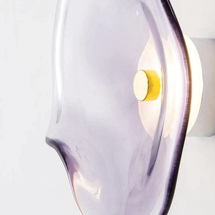 Smoke Purple Frosted Glass Wall Sconce angled view