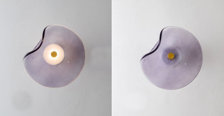 Smoke Purple Frosted Glass Wall Sconce detail view