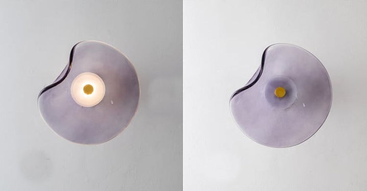Smoke Purple Frosted Glass Wall Sconce detail view