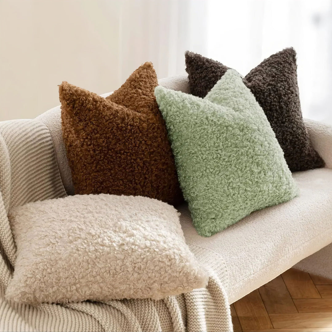 Fuzzy Faux Fur Pillow Cover lifestyle setting