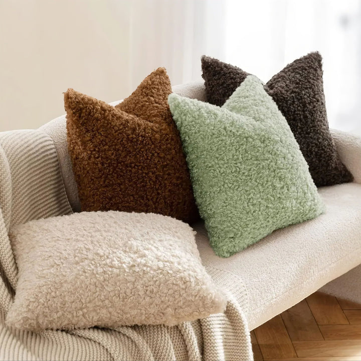 Fuzzy Faux Fur Pillow Cover lifestyle setting