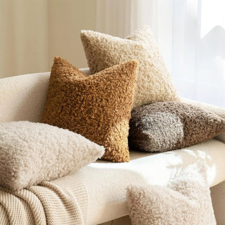 Fuzzy Faux Fur Pillow Cover texture detail