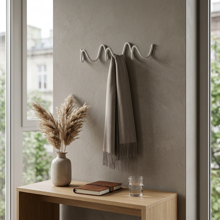 Wave Design Steel Wall Hooks