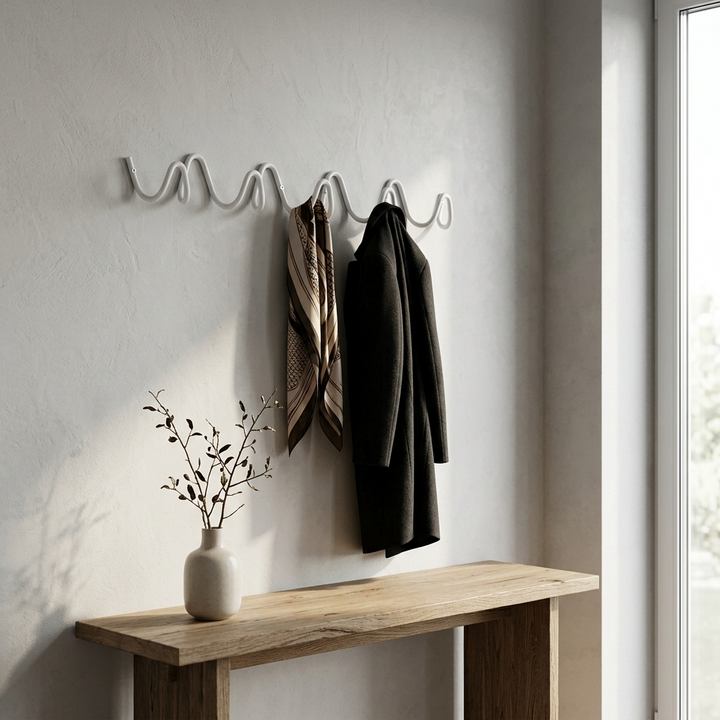 Wave Design Steel Wall Hooks