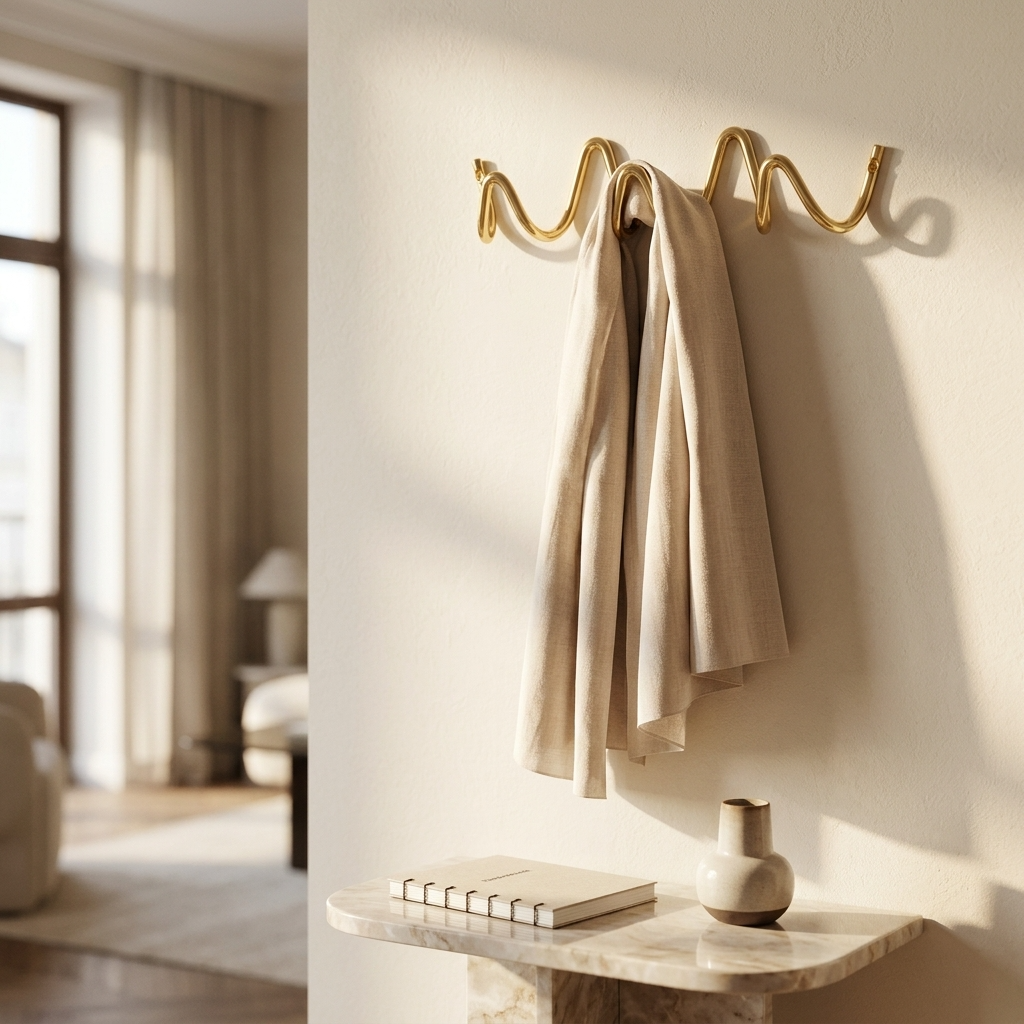 Wave Design Steel Wall Hooks