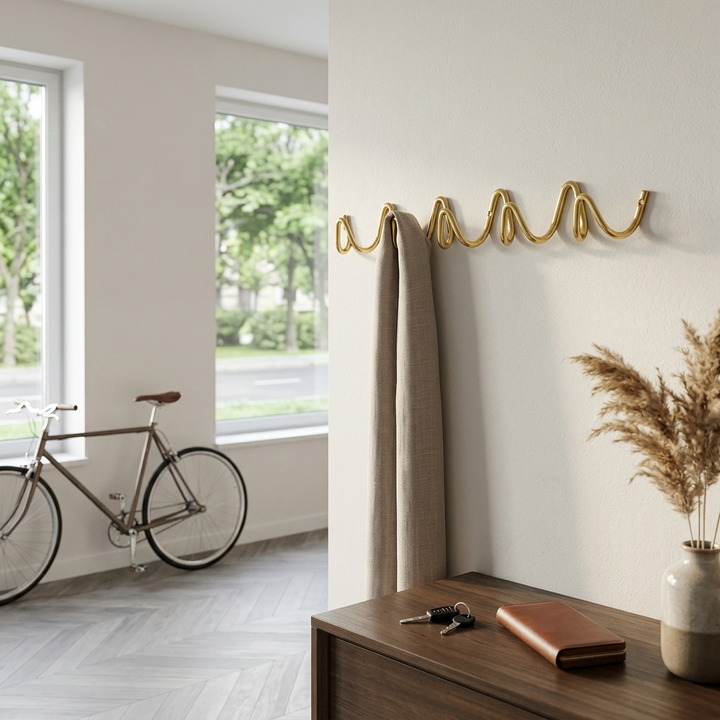 Wave Design Steel Wall Hooks