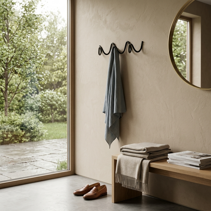 Wave Design Steel Wall Hooks