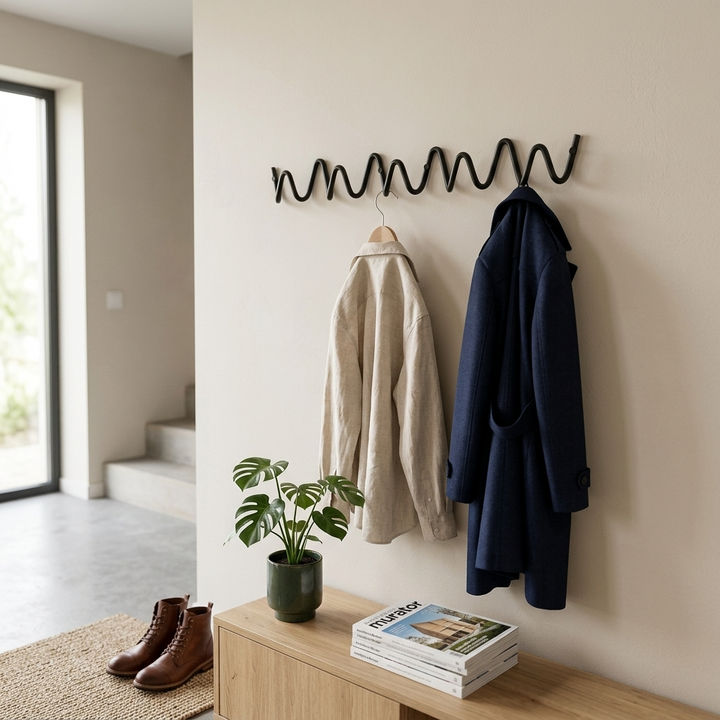 Wave Design Steel Wall Hooks