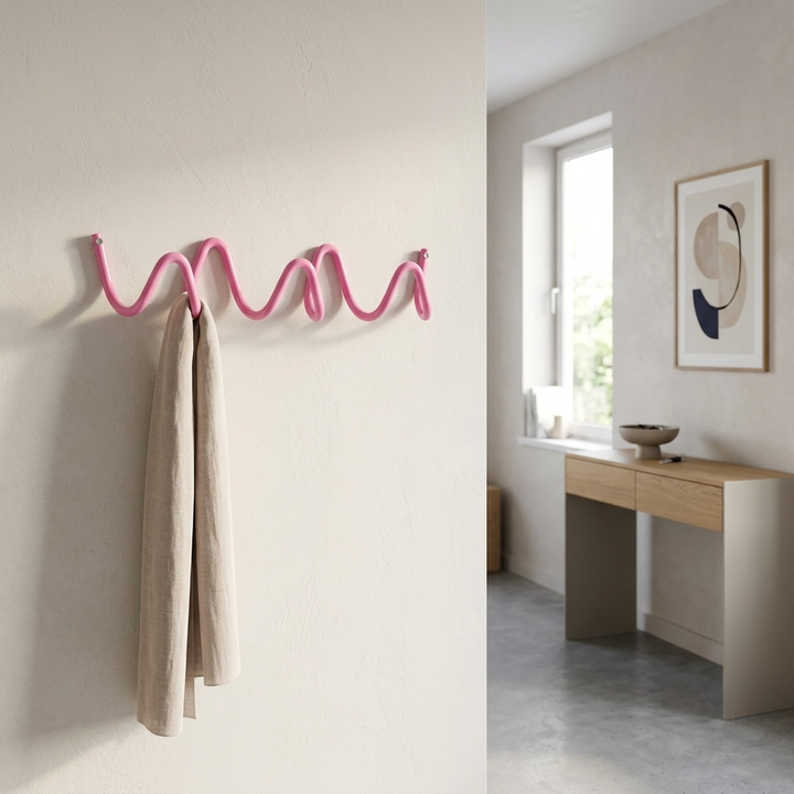 Wave Design Steel Wall Hooks