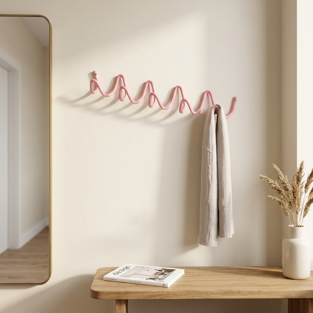 Wave Design Steel Wall Hooks