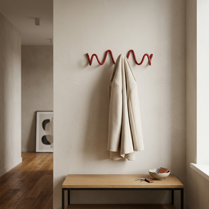 Wave Design Steel Wall Hooks
