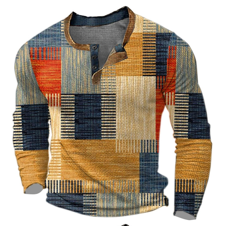 Blue Henley Sweatshirt front view