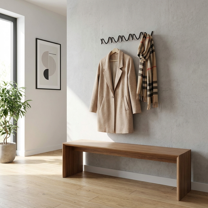 Wave Design Steel Wall Hooks