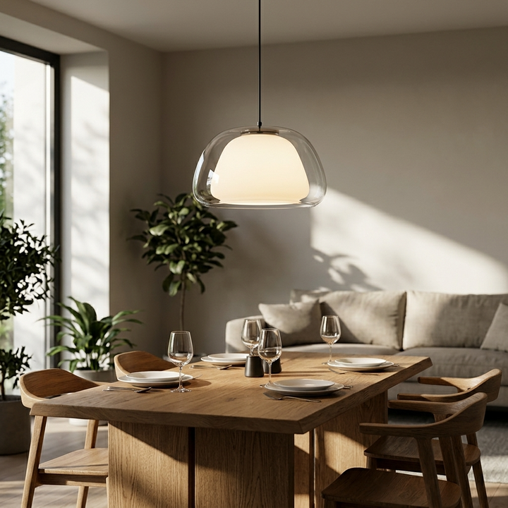 Adjustable Glass Dome Pendant Light