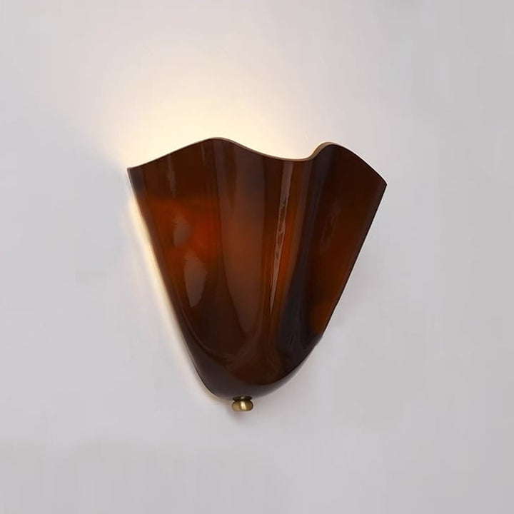 Cherry Brass Glass Dome Wall Sconce detail view