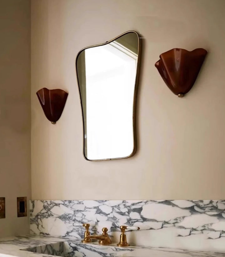 Cherry Brass Glass Dome Wall Sconce front view