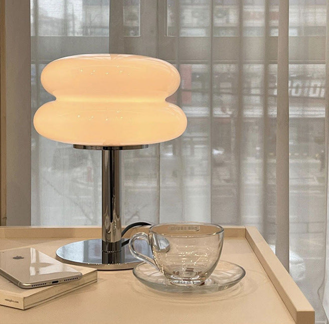 Glass Snowman Table Lamp angled view