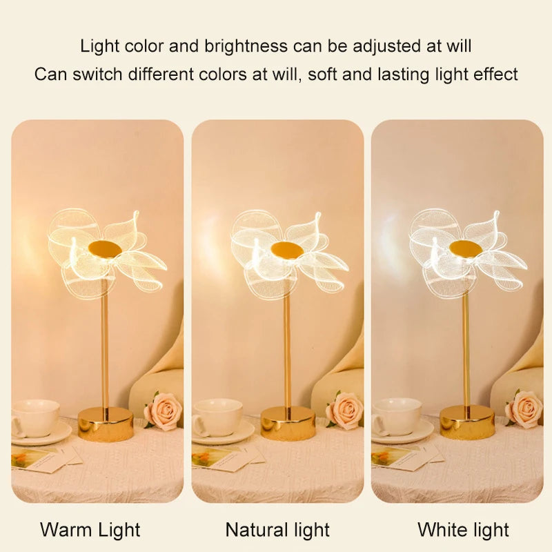 Gold Butterfly Desk Lamp USB port detail