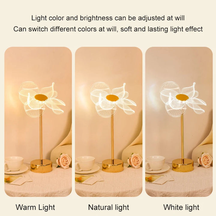 Gold Butterfly Desk Lamp USB port detail