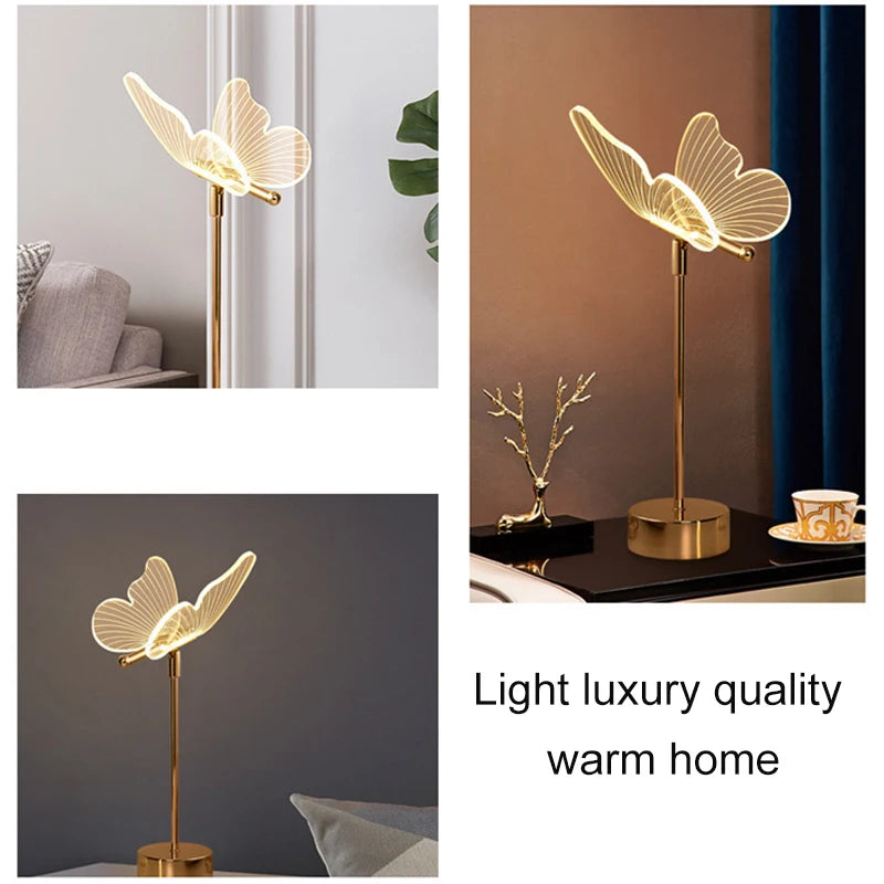 Gold Butterfly Desk Lamp bedside lifestyle
