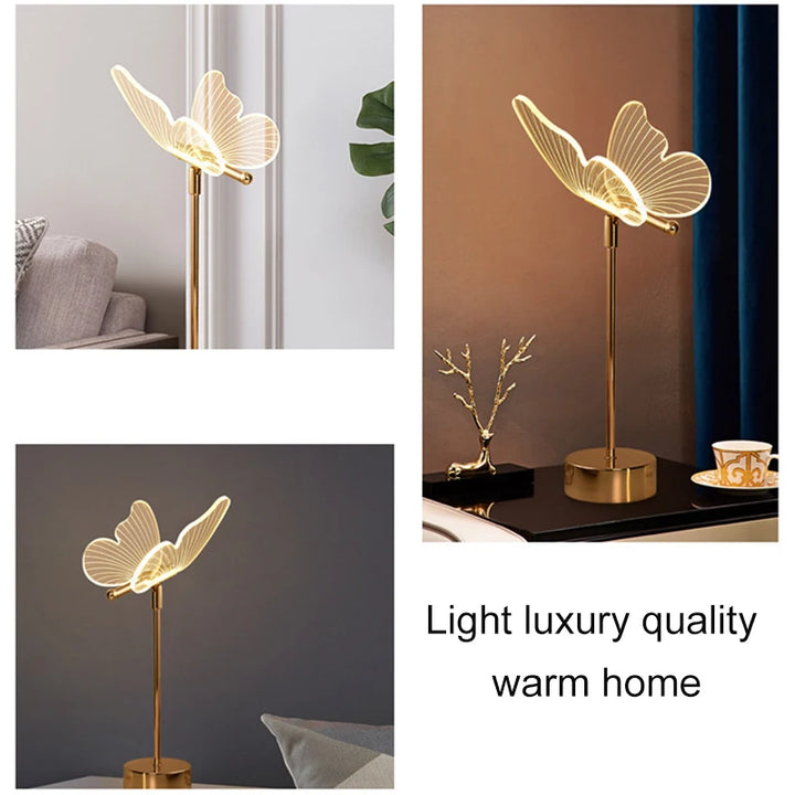 Gold Butterfly Desk Lamp bedside lifestyle