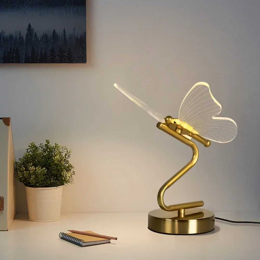 Gold Butterfly LED Table Lamp dimensions