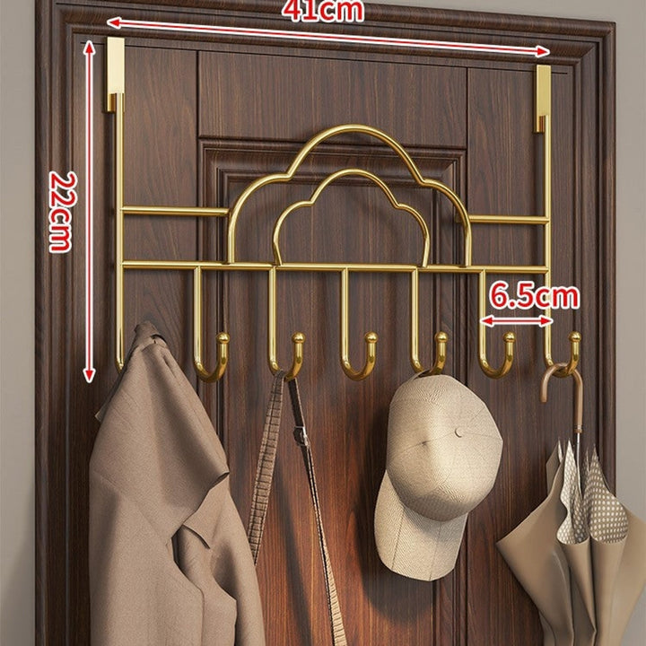 Gold cloud over-door coat hook rack dimensions diagram