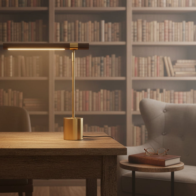 Gold LED Table Lamp side view