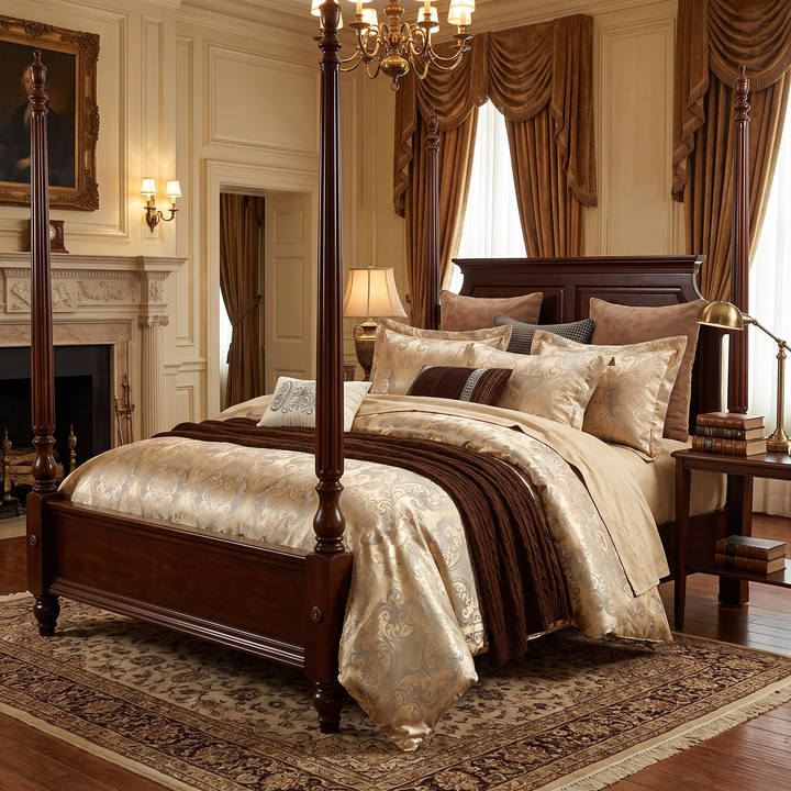 Gold Glamour Microfibre Duvet Set