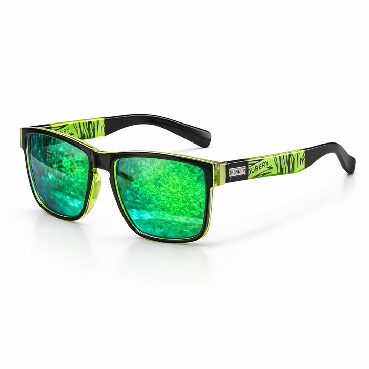 Green Mirrored Sport Performance Sunglasses front view