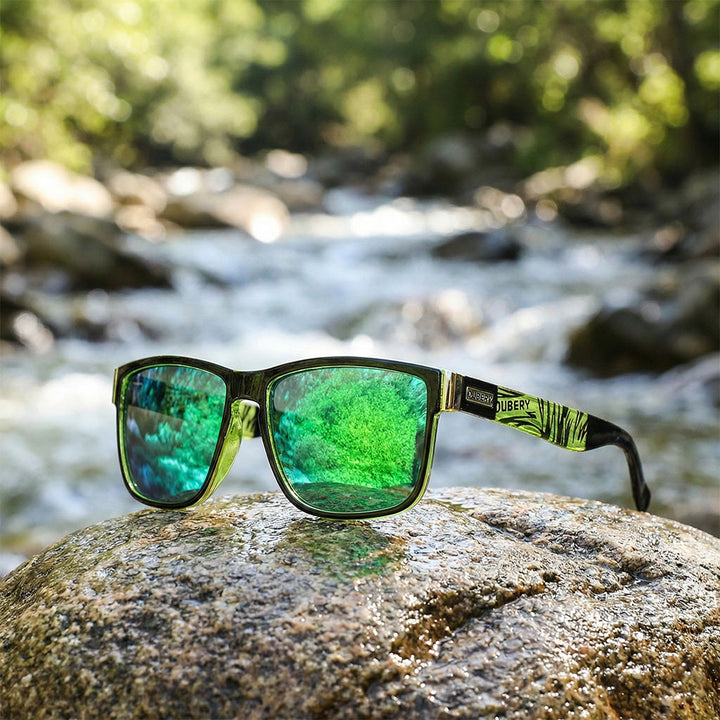 Green Mirrored Sport Performance Sunglasses lifestyle