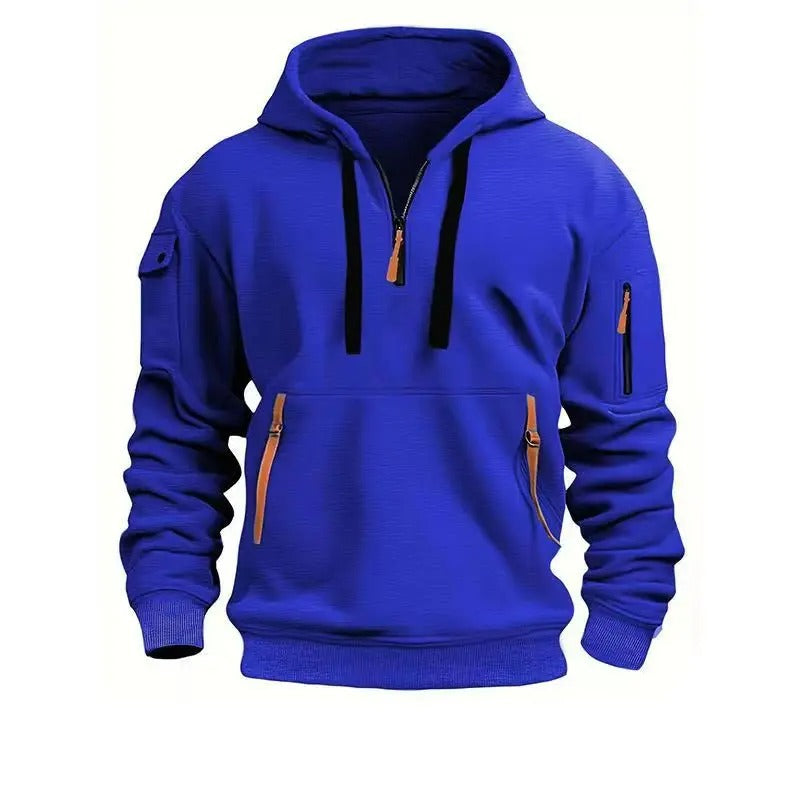 Black Half-Zip Hoodie detail view