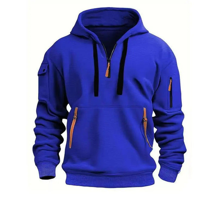 Black Half-Zip Hoodie detail view