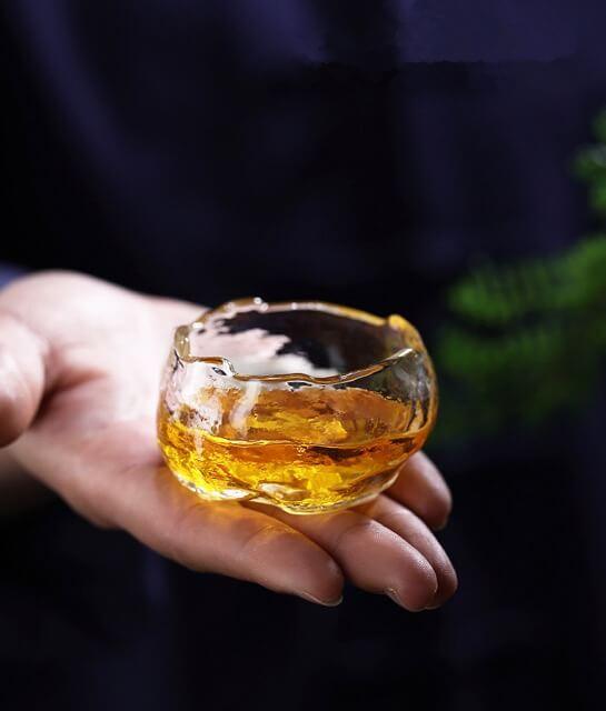 Hammered Glass Sake Cup Set full set view
