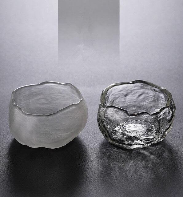 Hammered Glass Sake Cup Set group lifestyle