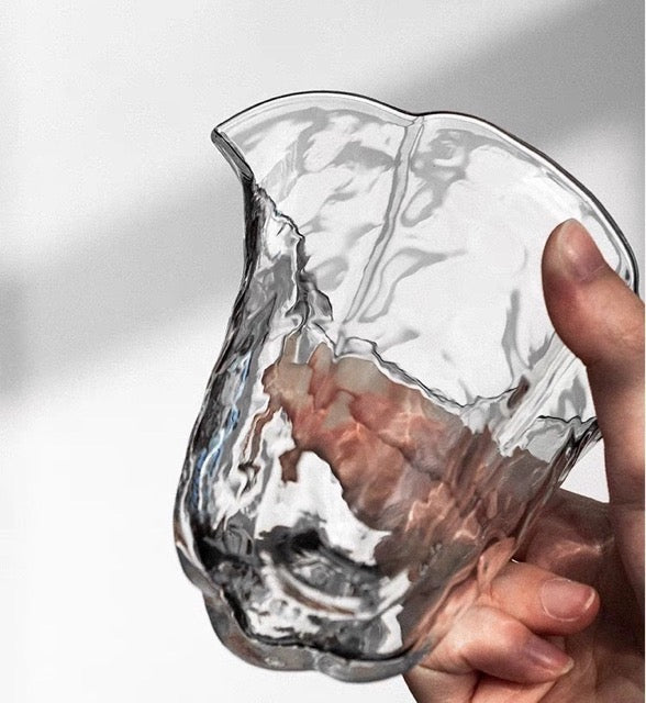 Hammered Glass Tea Fair Cup with tea lifestyle