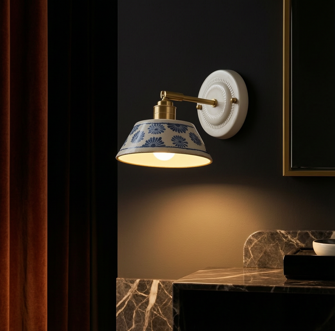 Hand-Painted Ceramic Bedside Light design comparison A-E