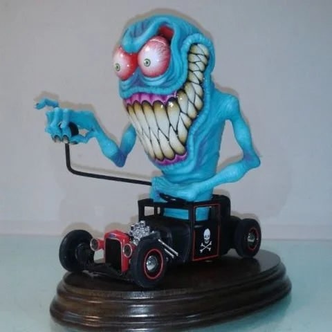 Hand-Painted Resin Monster Figurine shelf display
