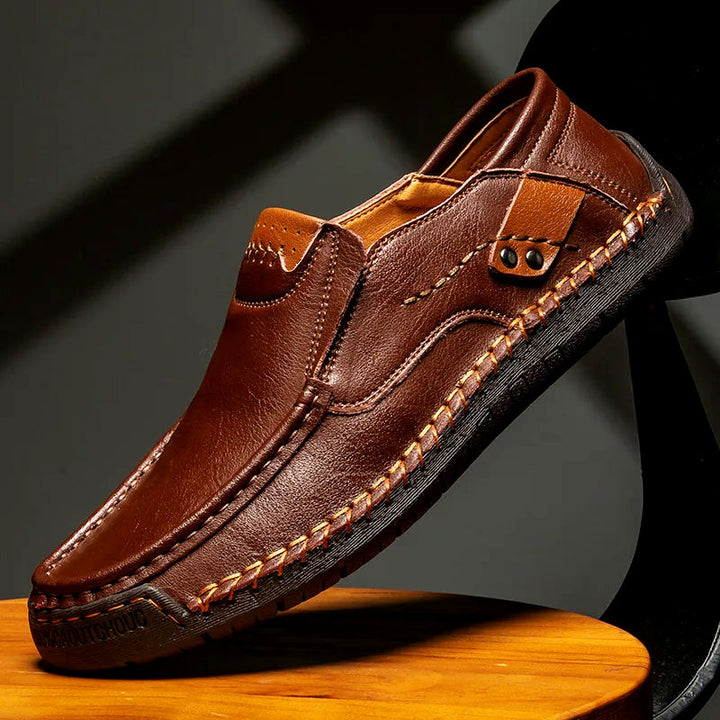 Brown Leather Loafers side view