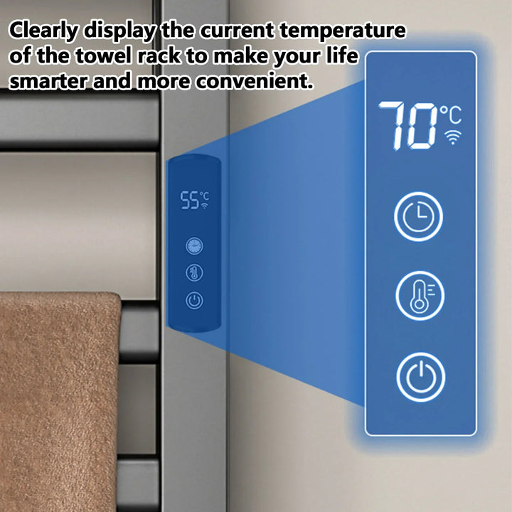 Heated towel rack digital temperature control panel