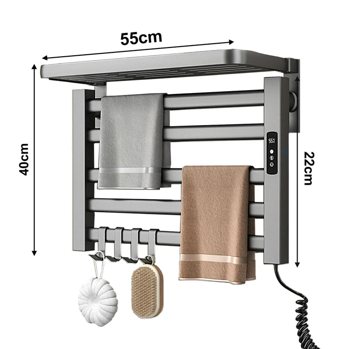 Heated towel rack dimensions diagram